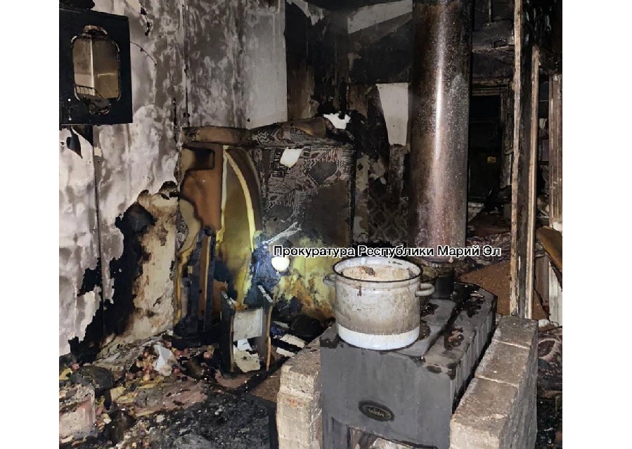 Житель Медведевского района получил ожоги во время пожара 