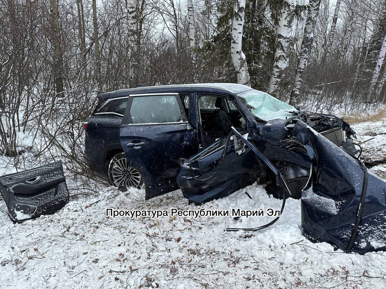 В Марий Эл водитель Jetour съехал в кювет и врезался в дерево - ГТРК